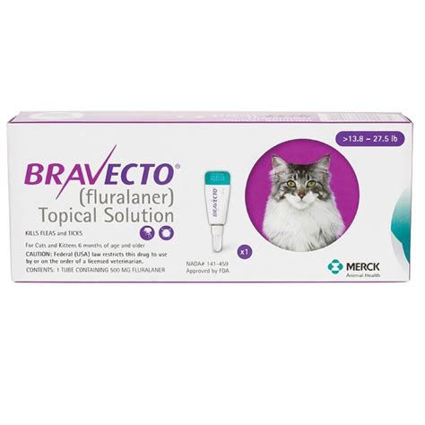 BRAVECTO TOPICAL SOLUTION FOR CAT Large 13.8-27.5 LBS (6.25 – 12.5KG) – 1 DOSE