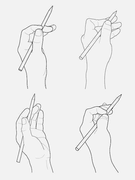 Premium Vector | Hand holding pencil