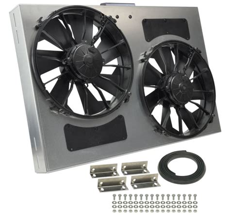 Derale 27" Dual, High-Output Electric Radiator Fan w/ Aluminum Shroud - PWM - 4,000 CFM Derale ...