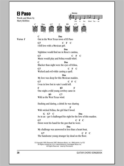 El Paso by Marty Robbins - Guitar Chords/Lyrics - Guitar Instructor