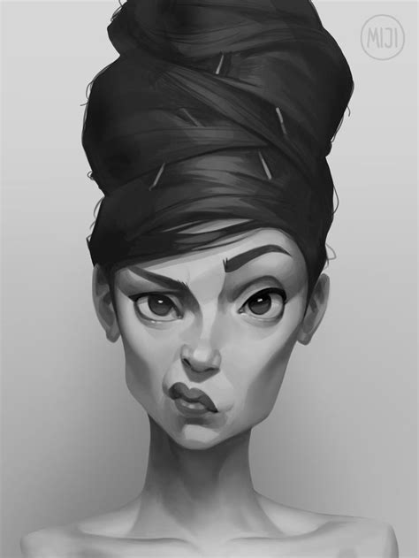 ArtStation - Woman, miji lee | Portrait, Digital portrait art, Digital portrait