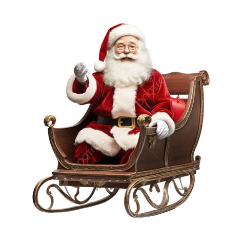 Santa Claus In A Sleigh Ready To Deliver Presents With Sleigh, Present ...