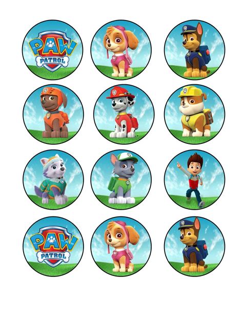 Paw Patrol Cupcake Toppers Printable