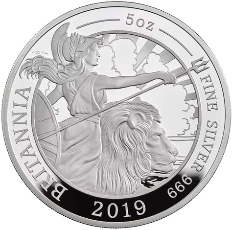 Silver Five Ounces 2019 Britannia, Coin from United Kingdom - Online ...