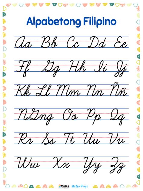 Cursive Writing Chart Filipino Alphabet | PDF