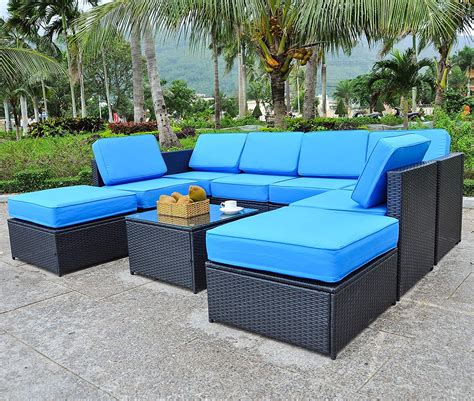 Mcombo Patio Furniture Sectional 9 Pieces Wicker Sofa Set All-Weather Outdoor Seating Black ...