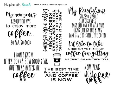 NEW YEARS COFFEE Quotes Printable Quotes for Your Planner, Journal or ...