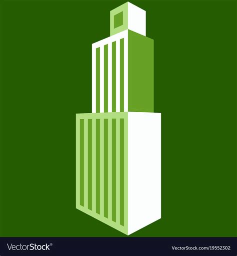 Skyscraper icon flat of logo Royalty Free Vector Image