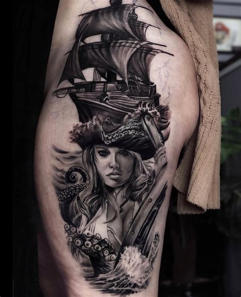 Pirate Ship Tattoos For Men