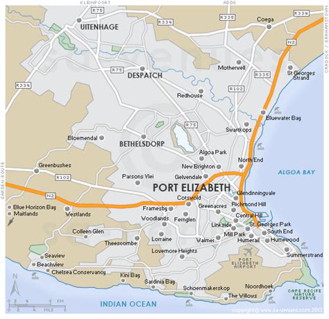 Port Elizabeth South Africa Map | Map Of World