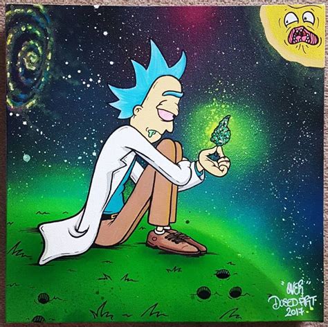 Stoned Rick And Morty Psychedelic Art - musicforruby