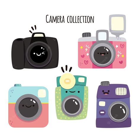 Premium Vector | Funny camera collection