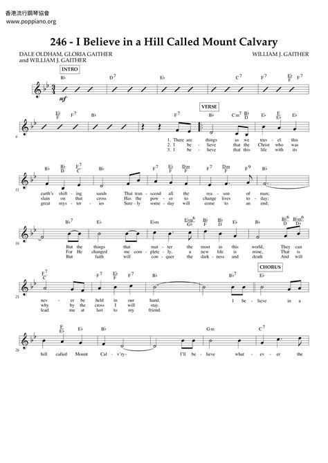 hymn-I Believe In A Hill Called Mount Calvary Sheet Music pdf, - Free Score Download ★