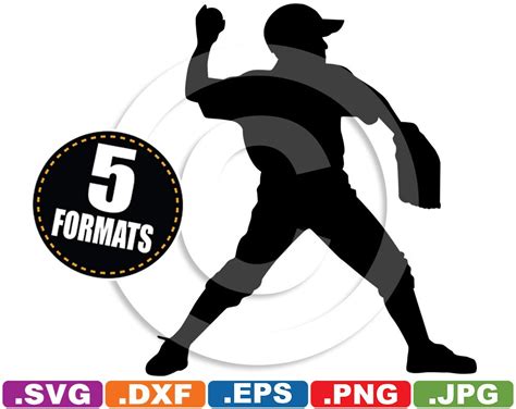 Youth Baseball Silhouette Clip Art Image svg & dxf cutting