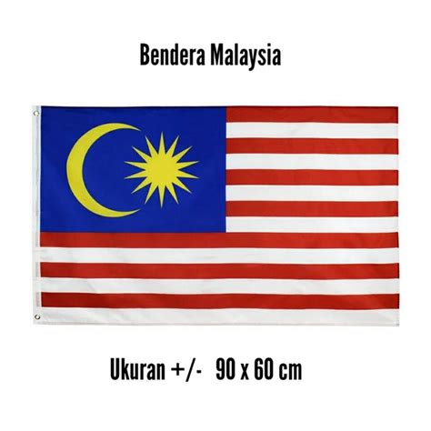 Jual bendera negara malaysia ukuran 90 x 60 cm | Shopee Indonesia