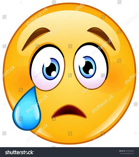 Crying Face Emoticon Tear Stock Vector (Royalty Free) 347866430 | Shutterstock