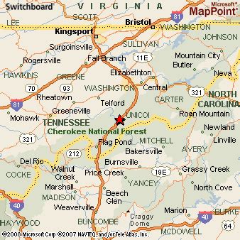 Erwin, Tennessee Area Map & More