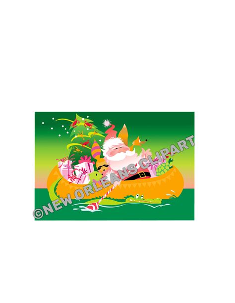 Papa Noel Cajun Christmas - New Orleans Free Vector Clip Art