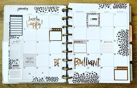 January 2022 Monthly Page | Planner decorating, Happy planner layout ...