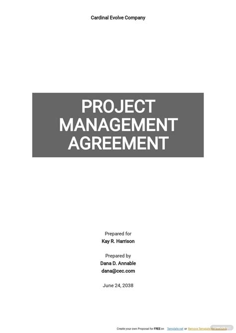 Project Management Agreement Template