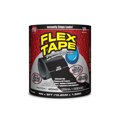 Flex Tape® Black 4 IN x 5 FT Rubberized Waterproof Tape - Walmart.com - Walmart.com