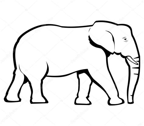 Elephant Outline Stock Illustration by ©redrockerz99 #66469663