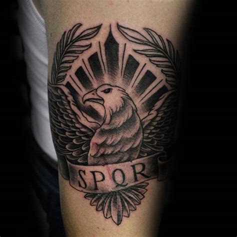 40 Spqr Tattoo Designs For Men - Senātus Populusque Rōmānus Ideas