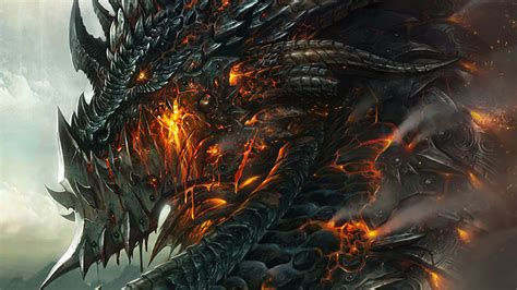 Download Epic Dragon On Fire Wallpaper | Wallpapers.com