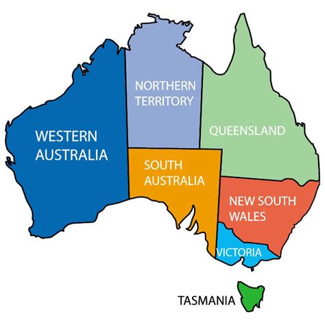 map of Australian territories Royalty Free Stock SVG Vector