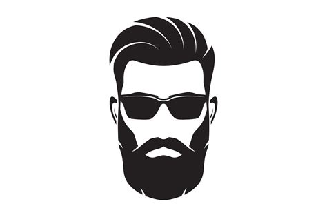 Bearded men face, hipster character. Vector illustration. by rikkyal on @creativemarket | Beard ...