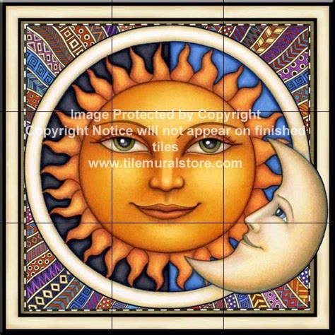 Celestial tiles - Sun and Moon tiles - Celestial Dreamy Sun | Moon painting, Moon art, Sun art