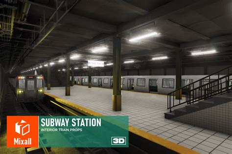 Subway station - interior, train, props | 3D Roadways | Unity Asset Store