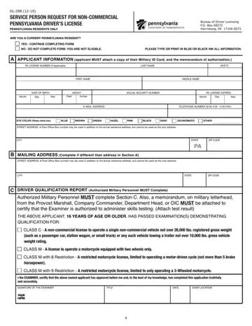 Pennsylvania Department of Transportation (PENNDOT) PDF Forms - Page 2 ...