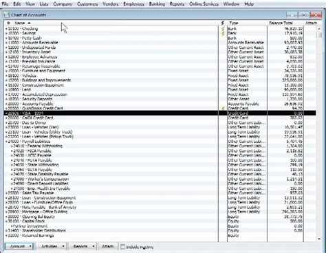 Quickbooks Chart Of Accounts Template