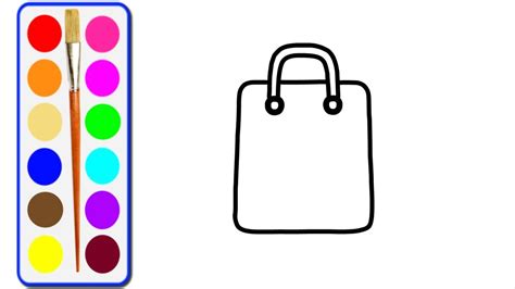 Guide to Draw a Bag | Drawing And Colouring Pages For Kids Learning ...