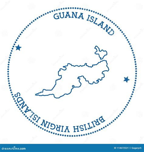 Guana Island map sticker. stock vector. Illustration of stamp - 114672531