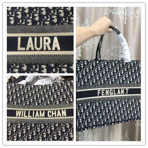 Custom Embroidered Tote Dior book handbag...Customer provides the bag in 2020 | Embroidered tote ...