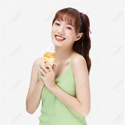 Sweet Girl Holding Ice Cream, Ice Cream, Material, Sweet Cream Free PNG And Clipart Image For ...