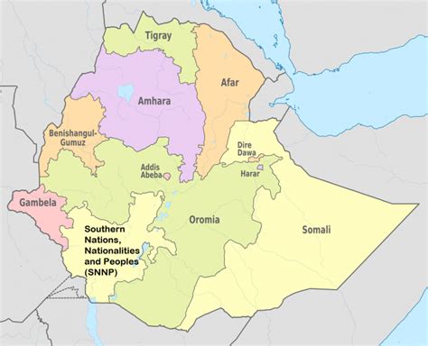 Ethiopia Regions, Cities, and Population