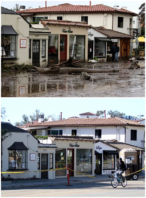 California mudslides, before and after cleanup