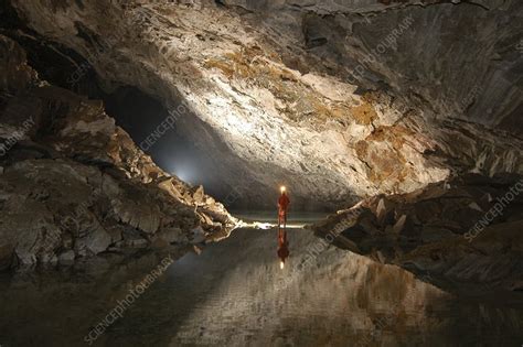 Cave exploration, France - Stock Image - C016/2973 - Science Photo Library