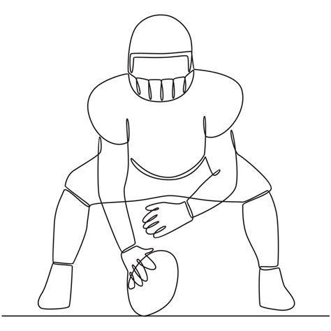 American Football player continuous line drawing vector line art 14398328 Vector Art at Vecteezy