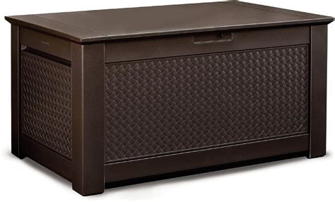 Amazon.com : Rubbermaid Patio Chic Outdoor Storage Deck Box, Dark Teak ...