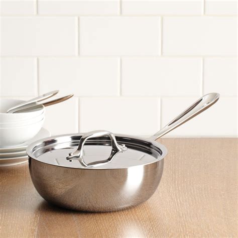 All-Clad Stainless Steel 2 Quart Saucier with Lid | Cookware, Stainless steel