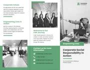 Green Minimalist Modern Tri-fold Corporate Responsibility Brochure - Venngage