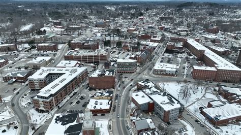 Winter Town Aerial HD Free Stock Video Footage