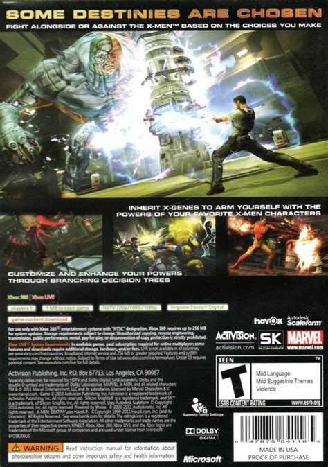 X-Men: Destiny (2011) Xbox 360 box cover art - MobyGames