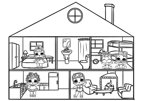 Coloring Pages Lol doll house for girls (39 pcs) - download or print for free #23008