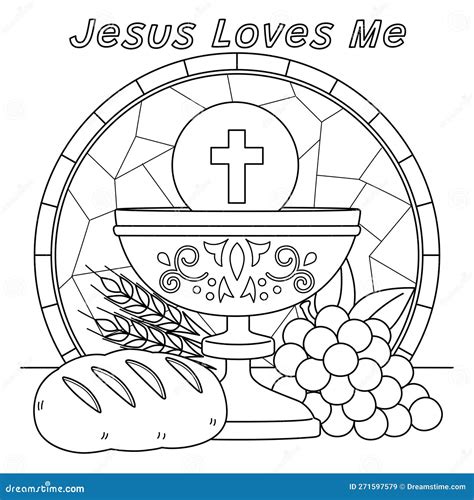 Christian Jesus Loves Me Coloring Page for Kids Stock Vector - Illustration of kids, biblical ...