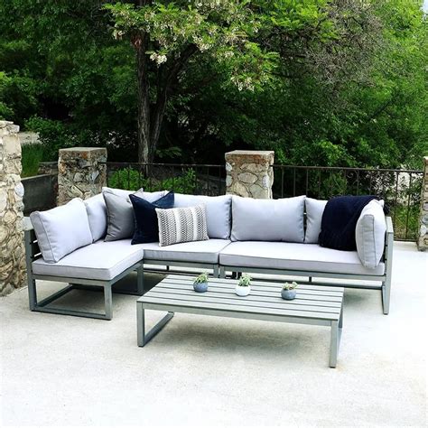 Patio Modern Powder Coating Aluminum Modular Combined Corner Sofa ...